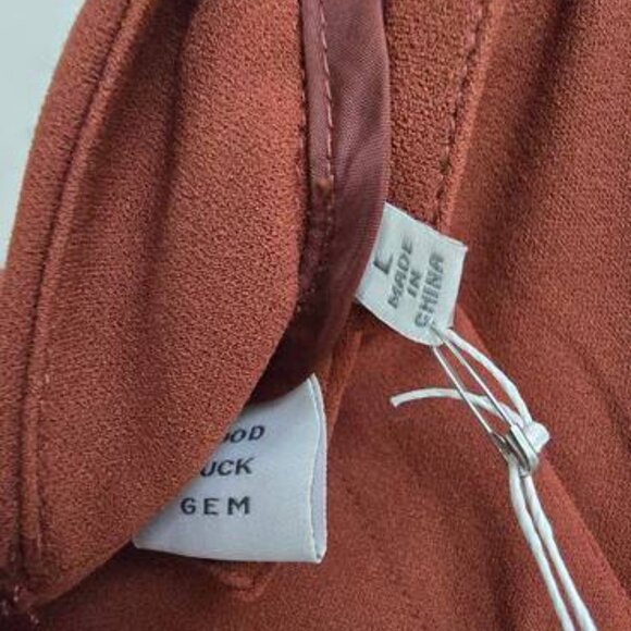 Nordstrom Linen Blend Trousers Rust, Size Large - Picture 4 of 5